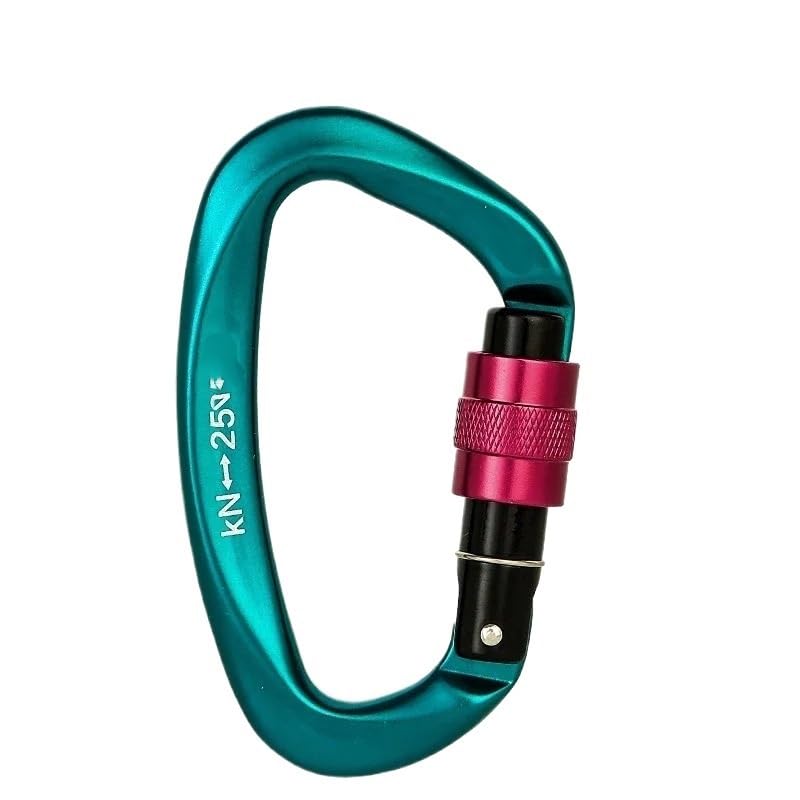25KN Mousqueton professionnel en forme de D en aluminium pour extérieur Ascend Camping Outils Mousqueton (vert)