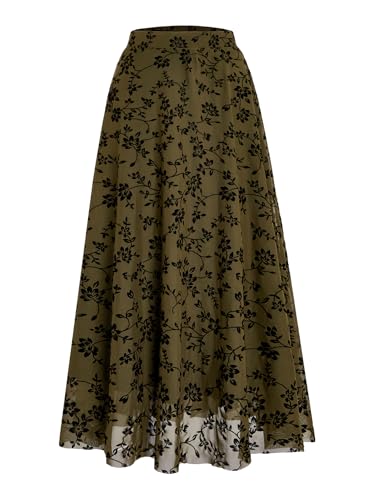 Verdusa Women's Long Maxi Skirt Y2k Gothic Flowy...