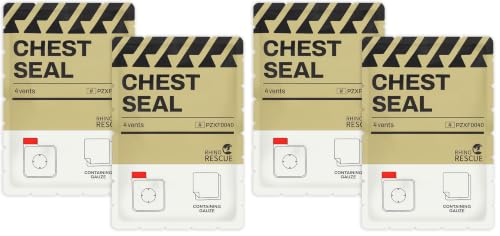 Image of RHINO RESCUE Vented Chest Seal, IFAK Refill First Aid Supplies (2 Count) (Pack of 2)
