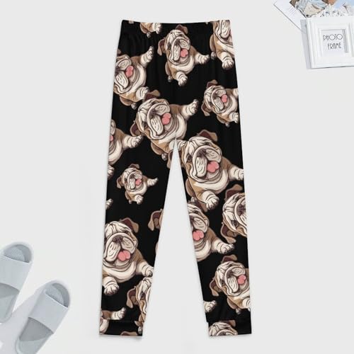 English Bulldog Men's Pajamas Pants Soft Lounge Sleep Pant Pjs Bottoms Sleepwear Sweatpants for Home Casual3