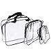 Produktbild Amaoma Kulturbeutel Transparent Wasserdicht Kosmetiktasche Kulturtasche Makeup Bag Wasserdicht Reisetasche Kosmetischer Organisator Waschen Tasche für Damen Reise Geschäftsreise Shampoo (3 Stück)