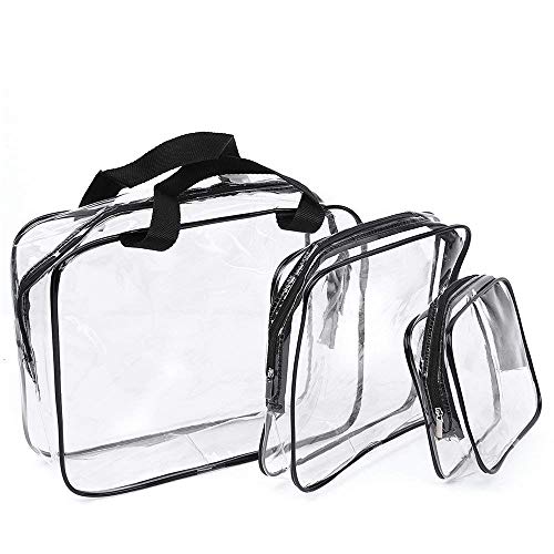 Preisvergleich Produktbild Amaoma Kulturbeutel Transparent Wasserdicht Kosmetiktasche Kulturtasche Makeup Bag Wasserdicht Reisetasche Kosmetischer Organisator Waschen Tasche für Damen Reise Geschäftsreise Shampoo (3 Stück)