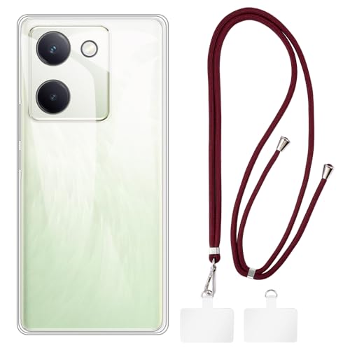 Shantime �P�[�X�ƃN���X�{�f�B�X�g���b�v�Z�b�g Vivo Y100 5G V2313A China �Ƃ̌݊������� �g�уJ�o�[�Ƌ����o�b�N���t�������\�l�b�N�X�g���b�v�����2���̃p�b�`�t��(�N���A + ���b�h)