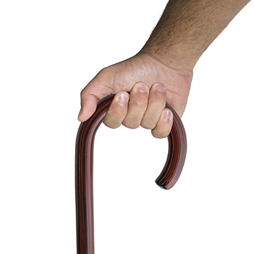 Wood Cane, Round Handle, Crook Style, Walking Aid, Rosewood (Round Handle), Medium Grip - Thumbnail 5