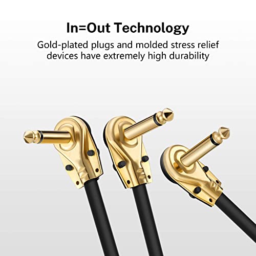 Azor 20179 Guitar Patch Cables Right Angle 4 Inch 10Cm 1/4 Instrument Cables thumb #4
