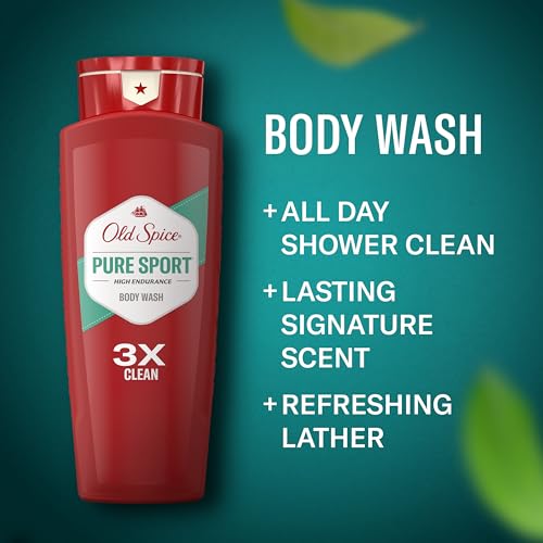 Old Spice Refreshing Body Wash for Men, High Endurance, 3X Defense, 24/7 Shower Fresh with Long Lasting Scent, Pure Sport Scent, 24 oz (Pack of 2) - Image 3