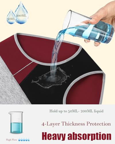 Washable Incontinence Underwear for Women, Leakproof Ladies Underwear, Heavy Flow Reusable Absorbent Panties2