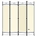 Produktbild DEUBA® Trennwand 180x160cm 4 teilig Blickdicht Freistehend Faltbar Stabil Indoor Wohnzimmer Schlafzimmer Büro Raumteiler Spanische Wand Paravent Creme