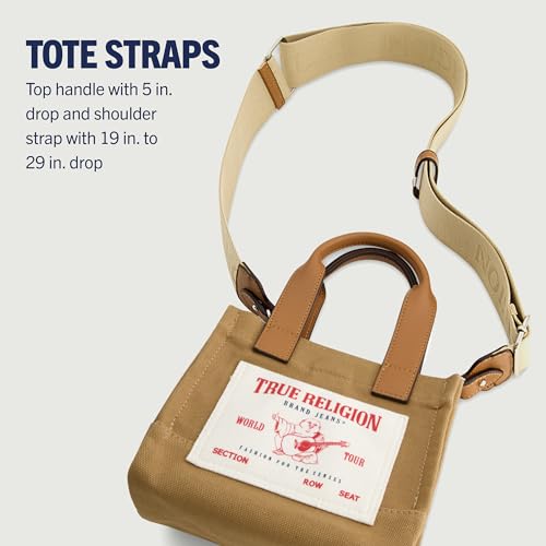 Image of True Religion Tote Bag, Women's Mini Travel Shoulder Bag with Adjustable Strap