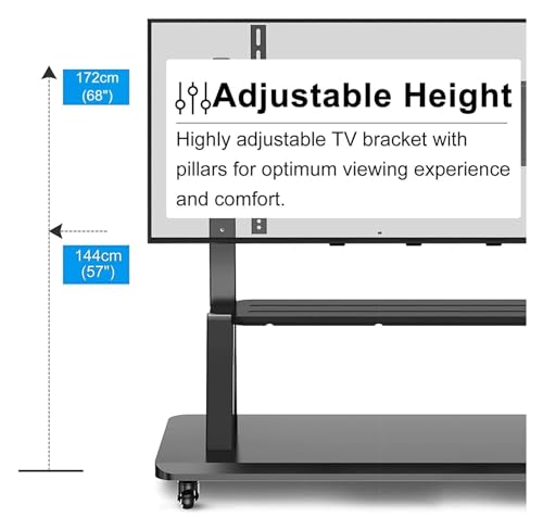 Carro móvil para TV, soporte con ruedas y estantes miniatura 3