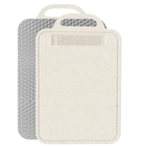 Tabla de Cortar Titanium para Cocina, Doble Cara con Titanio Puro y PP de Paja de Trigo, Fácil de Limpiar y Antideslizante, 14 x 10 Pulgadas miniatura 1