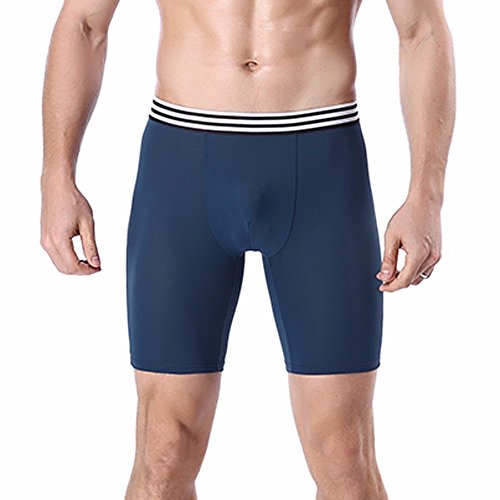 Men Active Modal Underwear Sport Quick Dry Performance Boxer Briefs Soft Breathable Trunks Underpants with Fly (Blue, 3XL)