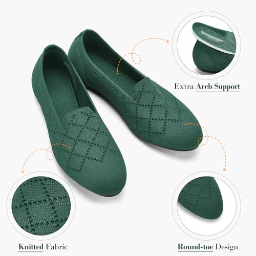 Ballerinas Puxowe Damen Flache Schuhe mit Runder Zehe und Strickdesign