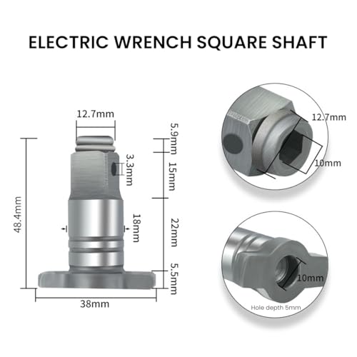 Image of Serplex Magnetic Converter Attachment 1 /2Inch Square Drive to 1 /4Inch Hex Female Socket Adapter Assembly Drill Housing for Power Wrench, Universal Fit Hex Tool, Drill Bit, Socket Sleeve
