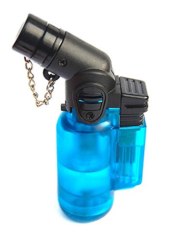 Angled Turbo Jet Flame Windproof Lighter Pick Colour Red Green Black Blue Orange+++ FREE POST (Blue Angled)