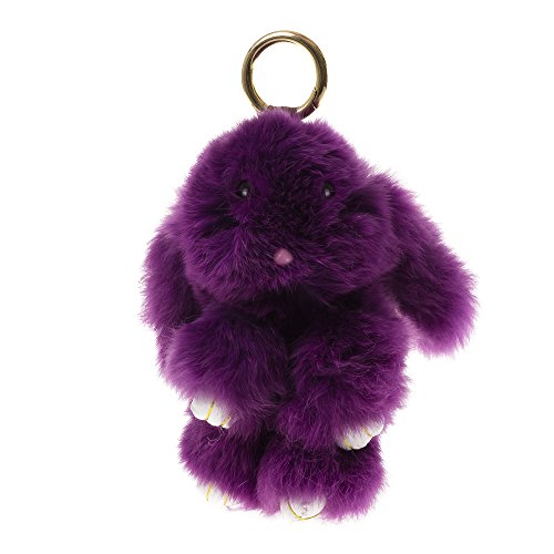 Preisvergleich Produktbild FIRENZE ARTEGIANI Schlüsselhalter rex Kaninchen natürliches Haar. Made in Italy. Italienisch Vera Pelle. 12 * 8 * 15 (cm) Purple
