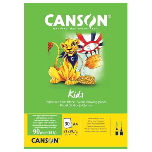 Bloc Encolado, A4, 30 Hojas, Canson Kids Dibujo 90g