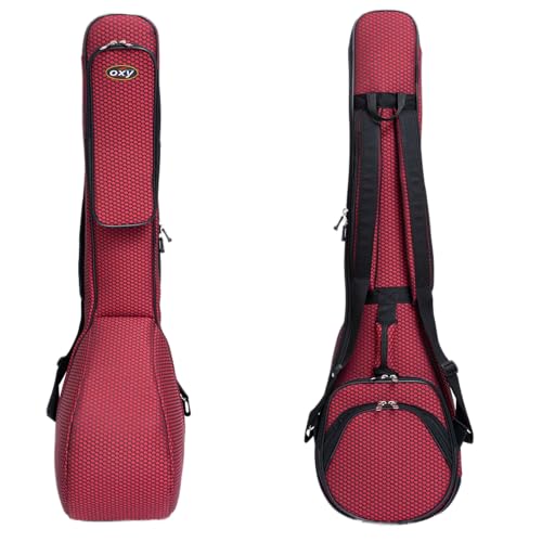 Short Saz Baglama Case OXY Padded Gigbag, Safe & Rigid Case Strong Zipper - Red