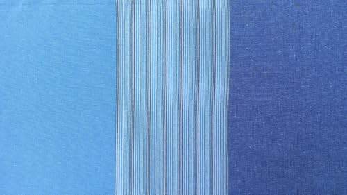 Image of Yaweh Cotton Striped Room Darkening Loop Type Door Curtain- 4 Ft X 6.7 5 Ft Set of 2 Pieces(Navy), Opaque, Tab Top Curtains