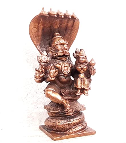 Image of Lakshmi Narasimha with Adishesha Murti Copper - 3.9 in