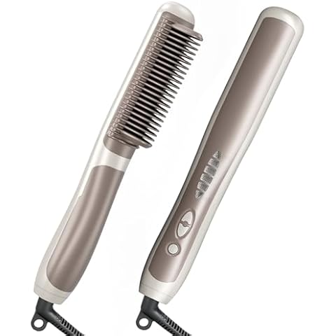 Hair straighteners for Women,Hair Straightener Brush,Straightening Comb for All Hair Types,Anti-Scald Ceramic Hair Straightener,30s Fast Heating Straightening Comb for at-Home Salon Cover