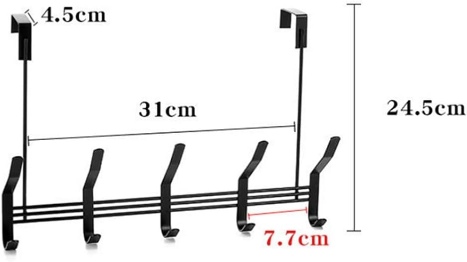 Hooks Bedroom Door Hanger Clothes Hanging Home Storage Black No-Punch Hangers Space Shelves