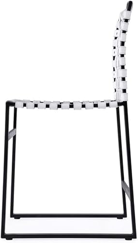 Miniatura 7 de Beaumont Lane Contemporary 25" Woven Leather Side Chair in White