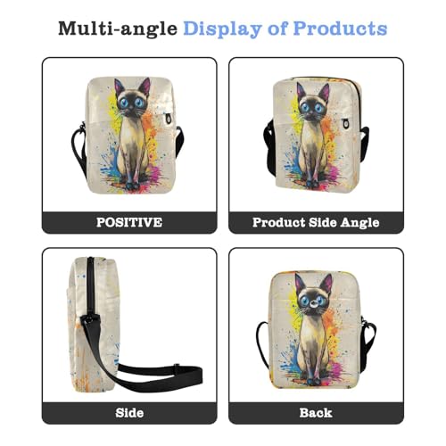 messenger bag for men Crossbody Bags For Women Women's Purse Adjustable Strap for Outdoor Daily Outdoor Daily- Chic Siamese Cat4
