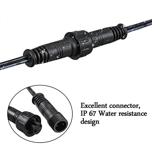 image for SMY Lighting Extension Cord Black Outdoor 3.3 ft Cable with Male and F