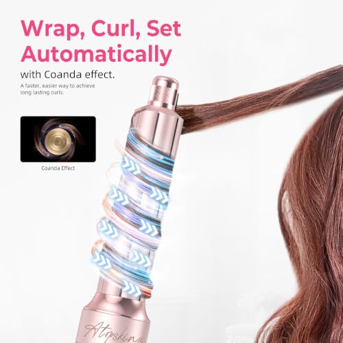 Image of Atopskins 6-in-1 Blow Dryer Brush, Hot Air Styler with Auto-Wrap Curlers