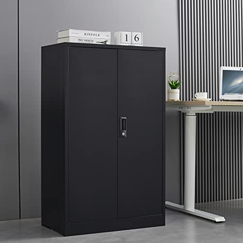 Gedelite Metal Storage Cabinet With Lock And 2 Adjustable Shelves, Folding Metal Cabinet With Doors, Office Metal Storage Cabinet For Home, Garage, Black. #TOP6