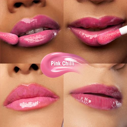 Image of RENEE Hot Sauce Plumping Lip Gloss - Pink Chilli, Ultra Glossy Finish, Lightweight & Nourishing, for Fuller Juicy Lips, Jojoba Oil, Sweet Almond Oil & Vitamin E Infused