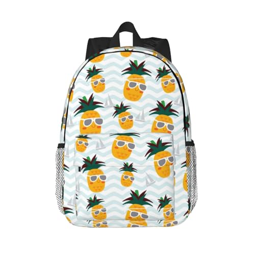 Sac à dos voyage universitaire et plein air confortable imprimé ananas