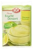 RUF Frucht-Dessert Zitronen Geschmack, fruchtig, erfrischender Pudding Zitrone mit Wasser zubereitet, glutenfrei und vegan, 16er Pack (16x3x44g)