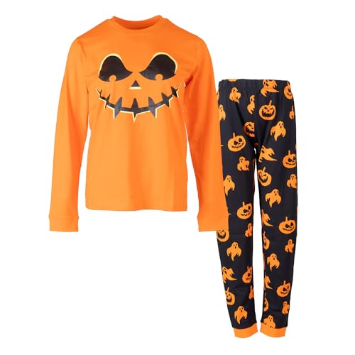 NOROZE Pigiama unisex per bambini e bambine con pupazzo di neve, zucca, ragno, Rudolph, 2 pezzi, a maniche lunghe, in...