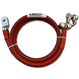 EBROM Batteriekabel, KFZ Kabel mit Polklemme (+) Anschluss links, 25 mm² rot, fertig konfektioniert + Schrumpfschlauch, ab 30 cm bis 2 Meter, Ringösen/Kabelschuhe M6/M8/M10/M12/ohne - 25mm2 (25 mm2)