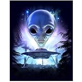 3D LiveLife Impression murale lenticulaire – Alien Landing from Deluxebase. Poster 3D Alien sans cadre. Un remplissage mural parfait. Œuvre d'art originale sous licence de l'artiste renommé, David