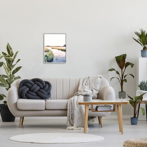 Image of Rural River Horizon Landscape, 16 x 20 Inch Framed Giclee Print