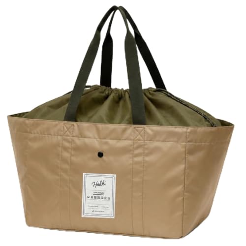 [MERAN] エコバッグ HAKKI レジカゴ 27L 大容量 Mサイズ ナイロン トートバッグ 巾着付き マチ付き 折畳み 保冷 おしゃれ 買い物バッグ 丈夫 ショッピングバッグ サブバッグ ビッグサイズ 耐久性 繰り返し使える（Amazon）