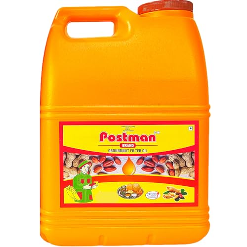 Image of Postman Double Filter Groundnut Oil 15 Litre Jar | 100% Pure Filtered Peanut Oil for Cooking & Deep Frying | Aromatic Mungfali Tel