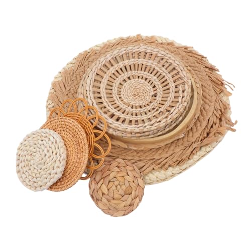 Décoration murale herbe panier tissé pour salon rustique et chaleureux