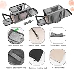 Pet Transporteur pour grands chats, Transporteur de chats doux pour gros chats et chiots moyens jusqu'à 20lbs, Lavable porte-chien Protection de la vie privée pour les voyages à domicile en plein air (Grand,Grey)