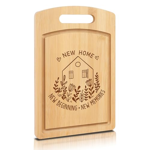 Joeyan House Warming Gifts New Home Engraved Bamboo Chopping Board Housewarming Gifts Personalized New House First Apartment Gift for Home Owners Women Hostess Couple Neighbor Family