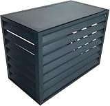 SXPYPIZ Supporto in Alluminio per condizionatore d'Aria da Esterno - Supporto per Piante da Giardino, Stile a persiana con Vaso Superiore