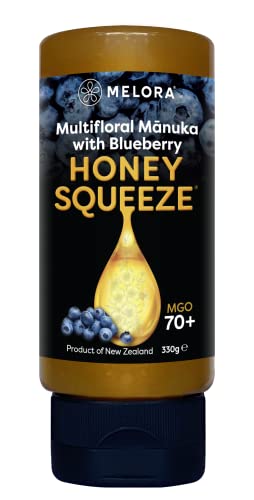 Melora 100% Pure & Certified Mānuka Honey Squeeze Bottles (Blueberry)