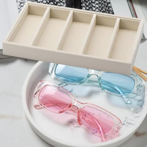 Plateau de présentation de lunettes jaune avec support à accessoires - 4