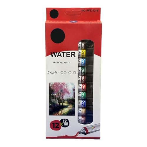 Image of Paint Set - Craft Colors for Wood, Canvas, Fabric, and Ceramics: Art Supplies for Kids and Adults (12X12ML-Water Color)