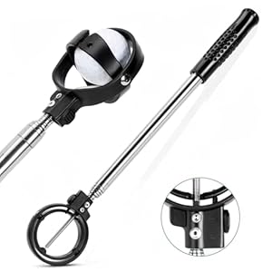 welspo Golf Ball Retriever Telescopic, Golf Ball Retriever for Water, Portable Golf Ball Grabbe, Extendable Stainless Steel Ball Retriever Tool Golf, Practical Golf Accessories Golf Gift for Men, 9ft