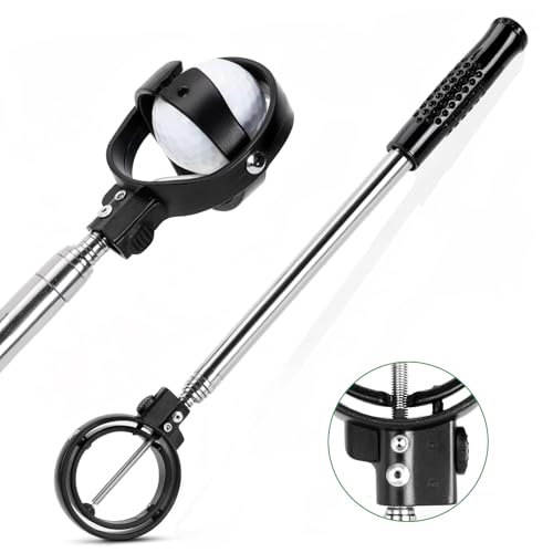 welspo Golf Ball Retriever Telescopic, Golf Ball Retriever for Water, Portable Golf Ball Grabbe, Extendable Stainless Steel Ball Retriever Tool Golf, Practical Golf Accessories Golf Gift for Men, 9ft