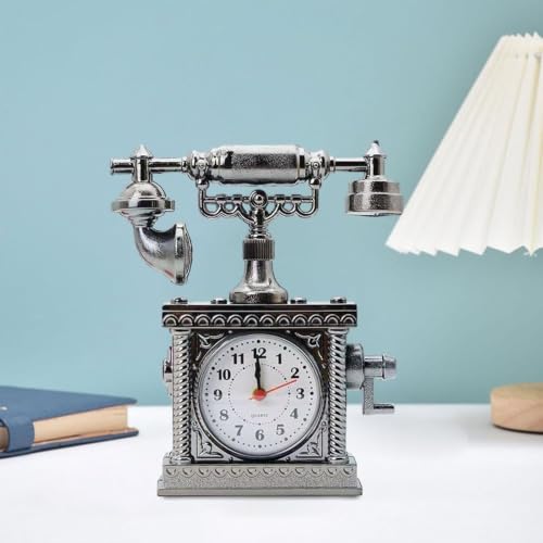 Reloj de mesa vintage Tubayia artesanal de 16 cm para decoración sutil 6